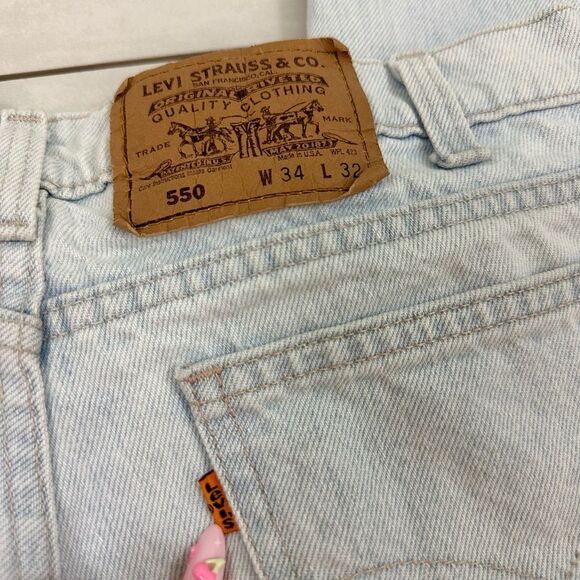 Vintage Light Wash Denim Orange Tab 550 Levi’s - Picture 3 of 9
